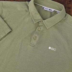Black Clover Mens Polo Shirt Green Short Sleeve Golf Solid Knit Sz‎ XL